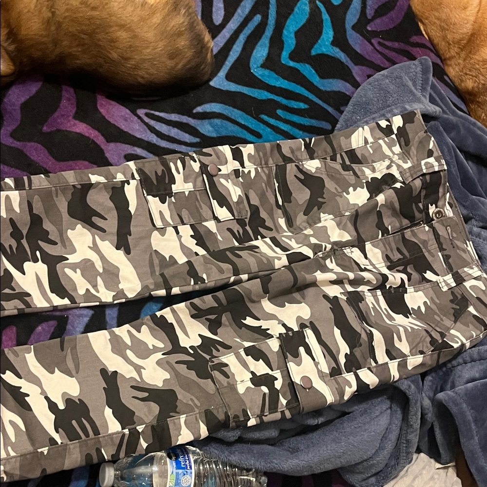 Camouflage Cargo Pants high wasted